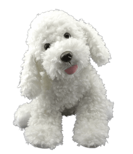 "Scuffles" The White Furry Dog - Plushie Pal Factory, LLC