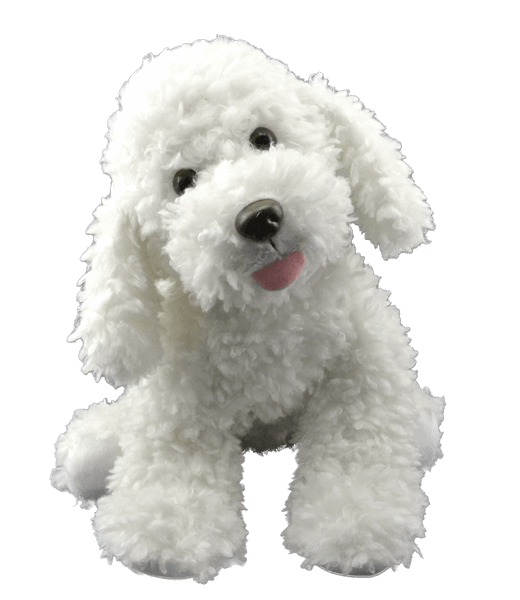 "Scuffles" The White Furry Dog - Plushie Pal Factory, LLC