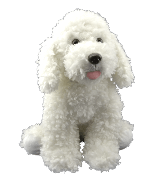 "Scuffles" The White Furry Dog - Plushie Pal Factory, LLC